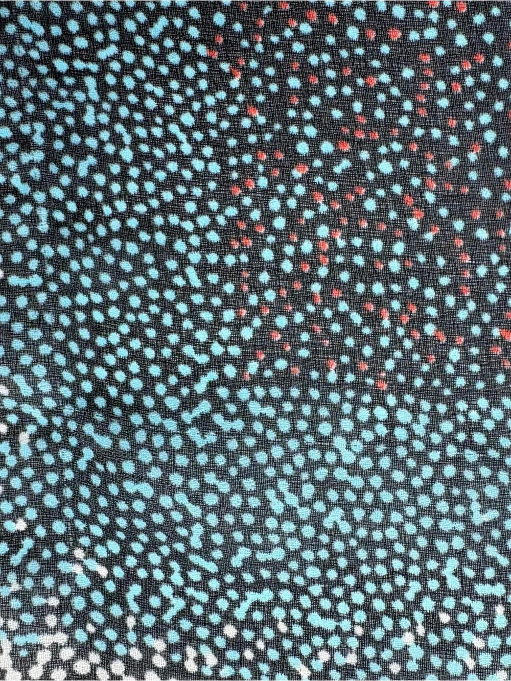 Vintage Made in Italy Abstract Geometric Square Scarf 26x26 Red Black Teal